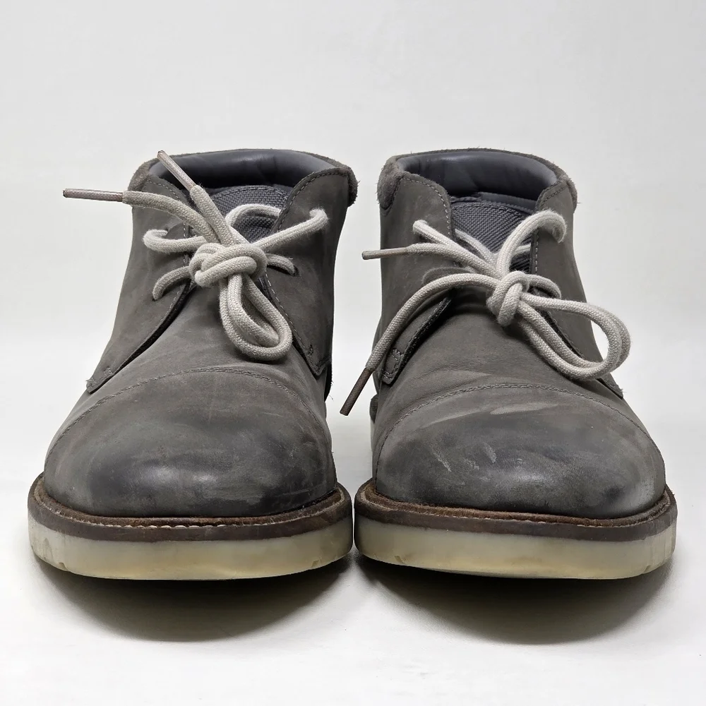Clarks Collection Gray Leather Cap Toe Chukka Boots 14885‎ Men's US  Size 11 M